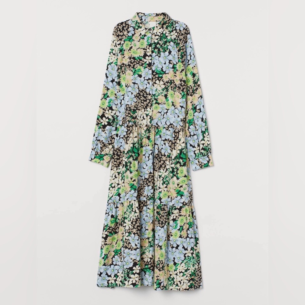 Floral Long Sleeve Maxi Dress‎ Sz Small